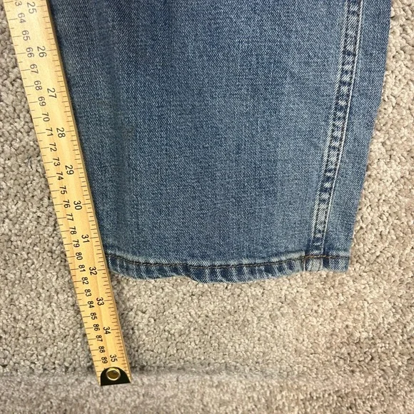 Wrangler Retro‎ Slim Straight Leg Jeans Mens 38x32 Denim Blue Distressed HOLE
